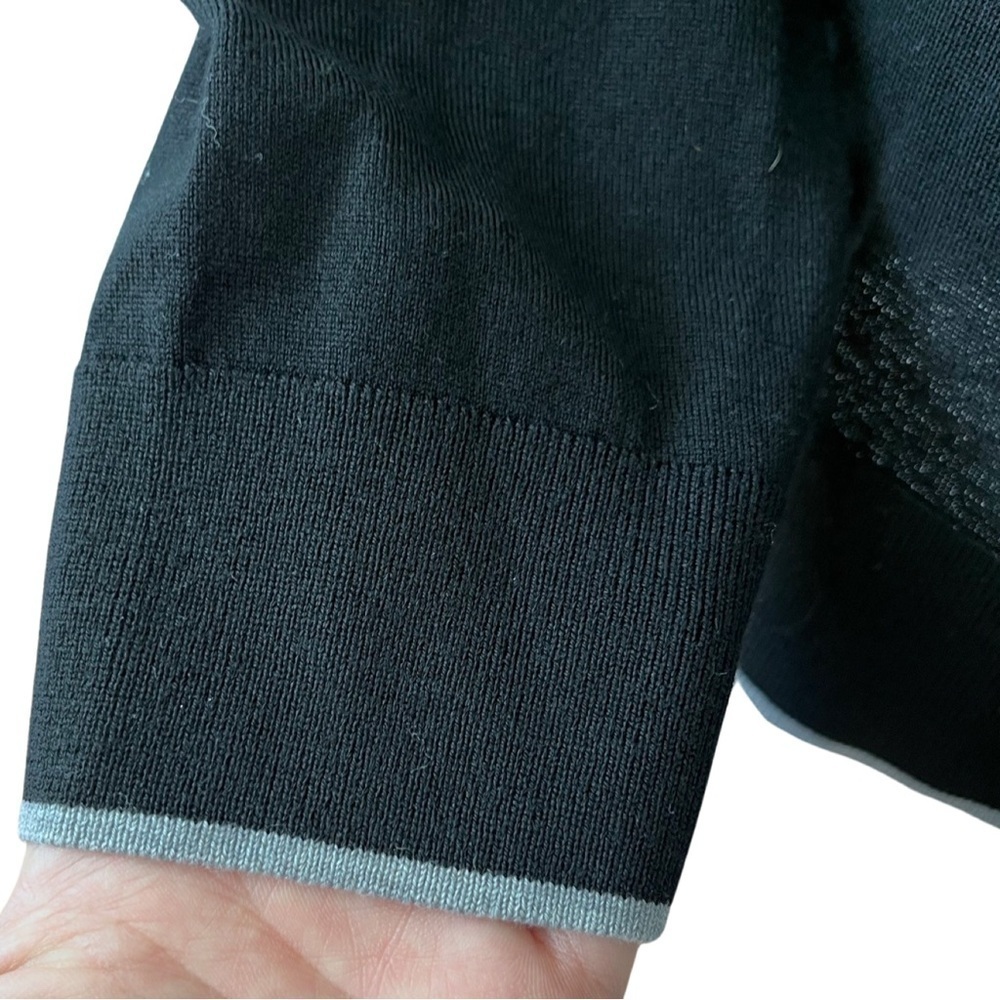 THEORY Men’s Merino Wool Crewneck Sweater Size‎ L Black Gray Pullover - Picture 5 of 8